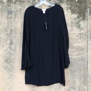 NEW Carmen Marc Valvo Sheer Dress S Black